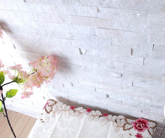 Arctic White Quartzite Mini Ledger Panel for decorative wall cladding