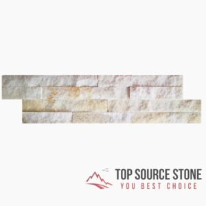 Cream Quartz Split Face Mosaic Ledge Stone Feature Veggfliser