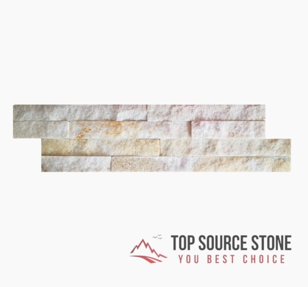 Cream Quartz Split Face Mosaic Ledge Stone Feature Wall Tiles