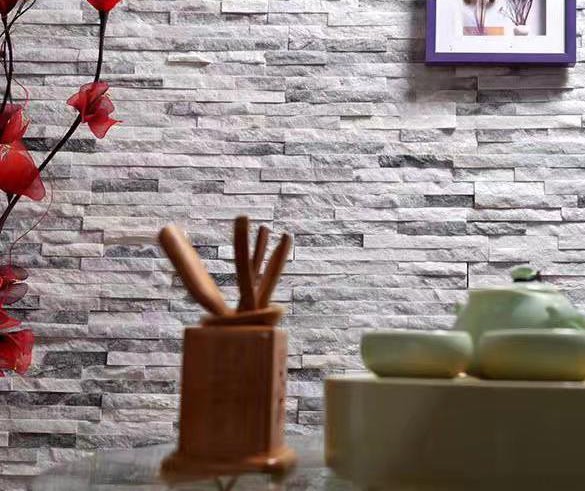 Mini ledger panel in ice grey sparkle quartzite for wall cladding