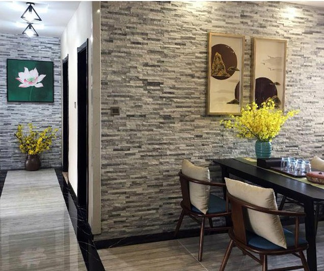 Ice Grey Sparkle Quartzite Mini Ledger Stone Panel