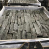 dry stack stone fireplace