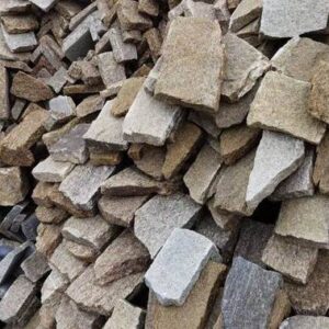 Installation of natural stacked stone panels showcasing texture and colors