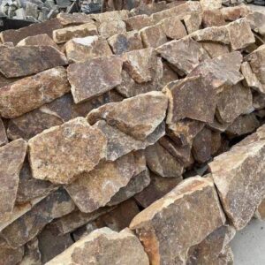 Installation of elegant stacked stone panels in a modern interior