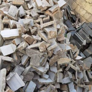 Close-up of a beautifully finished stacked stone wall panel