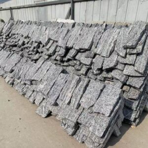 Close-up of an elegant stacked stone panel with natural textures