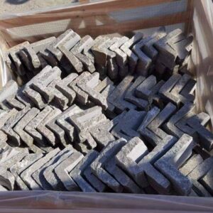 Close-up view of an elegant stacked stone wall panel design