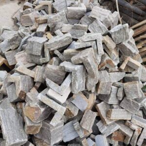 Close-up of Gold Rush stacked stone panels showcasing rich colors and textures