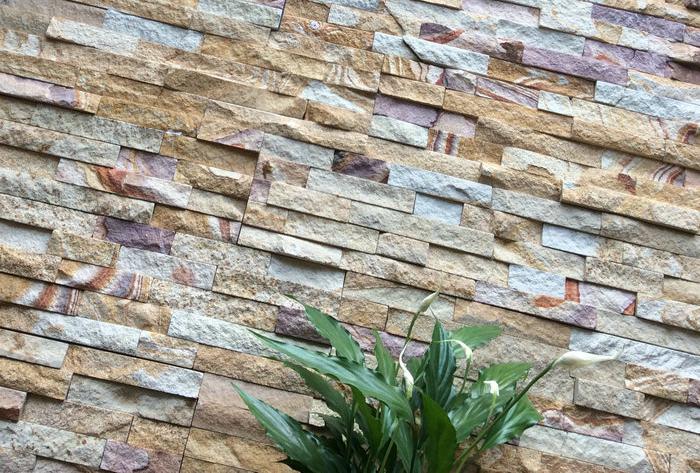 Elegant ledgestone panels for interior wall decoration.