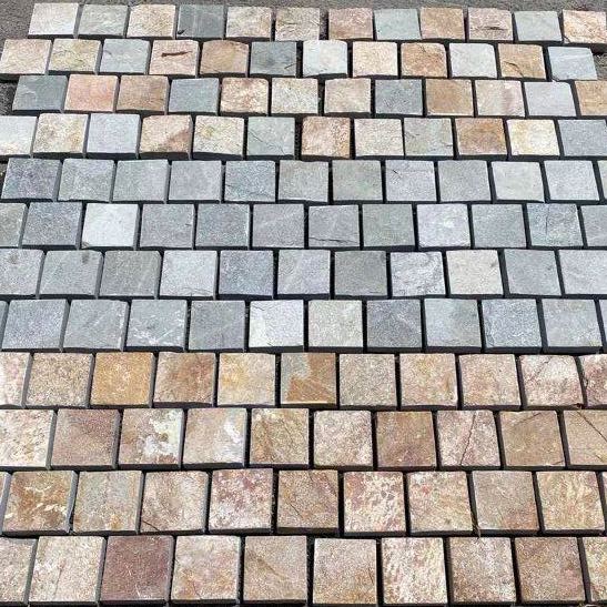 High-quality flagstone pavers in a natural stone finish