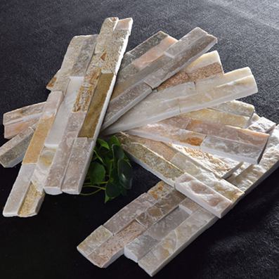 Golden Honey Ledger panels, 6x24 inches, natural slate wall tile for elegant decor