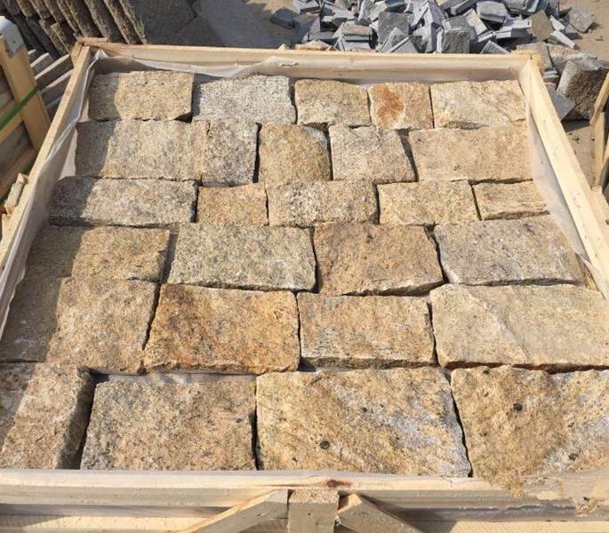 Natural loose stone wall cladding with varied colors and textures