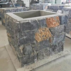 Beautiful stacked stone column showcasing natural textures.