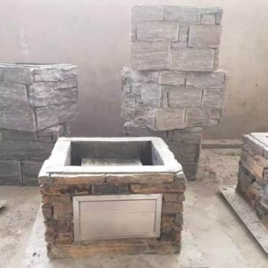 Beautiful stacked stone column design for architectural decor