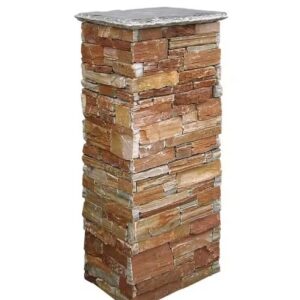 Beautiful stacked stone column showcasing natural textures