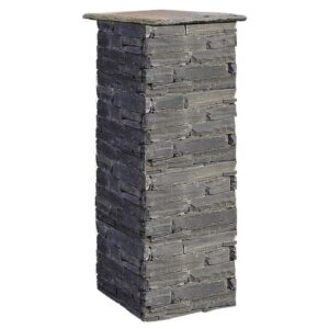 Stylish stacked stone column featuring natural textures and colors
