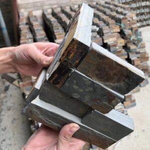 Corner view of a beautifully installed stacked stone panel