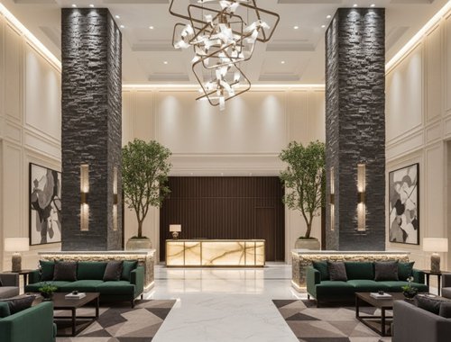 Natural stacked stone columns enhancing outdoor architecture