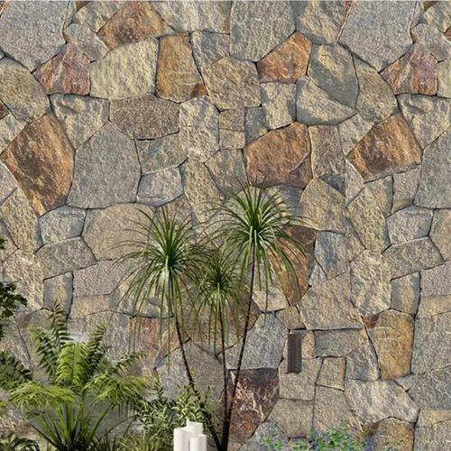 Sample of random loose stone cladding showcasing natural textures and colors